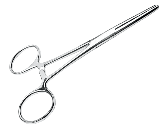 Pince kocher droite sans griffe inox 13cm