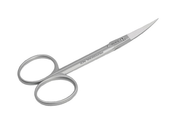 Cuticle scissors, curved, satin, 9cm