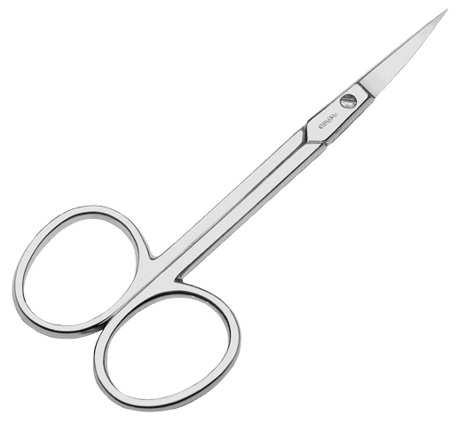 Cuticle scissors, curved, chrome, 10cm