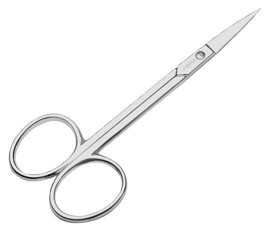 Cuticle scissors, straight, chrome, 10cm