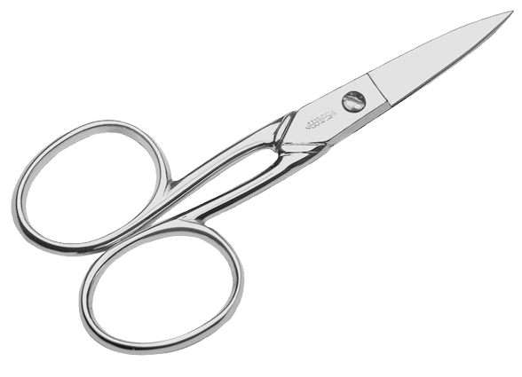 Nail scissors, straight, chrome, 9cm