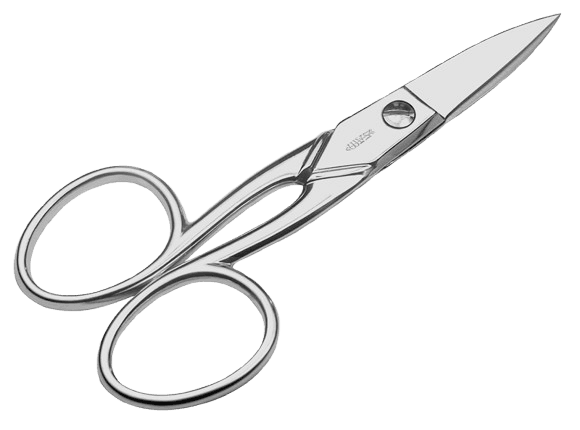 Nail scissors, straight, chrome, 10cm