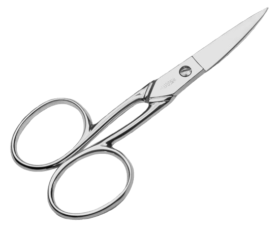 Ciseaux à ongles lames courbes chromé 9cm