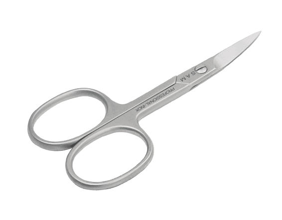 Nail scissors, curved, satin, 9cm