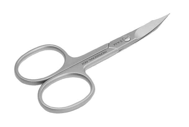 Ciseaux à ongles manucure 2 usages lames courbes inox satiné 9,5cm
