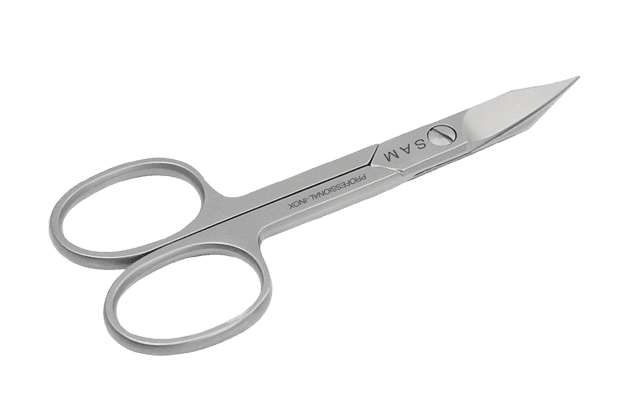 Ciseaux à ongles manucure 2 usages lames courbes inox satiné 10cm