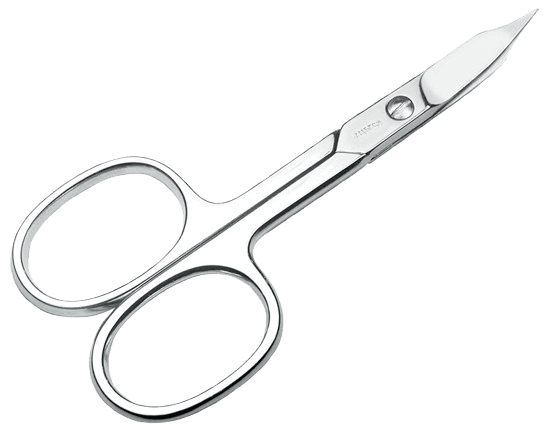 Ciseaux à ongles manucure 2 usages lames courbes chromé 9,5cm