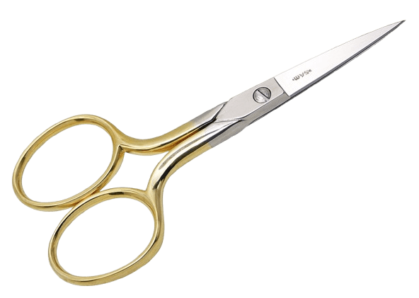 Ciseaux pose ongles acryliques 10cm dorés